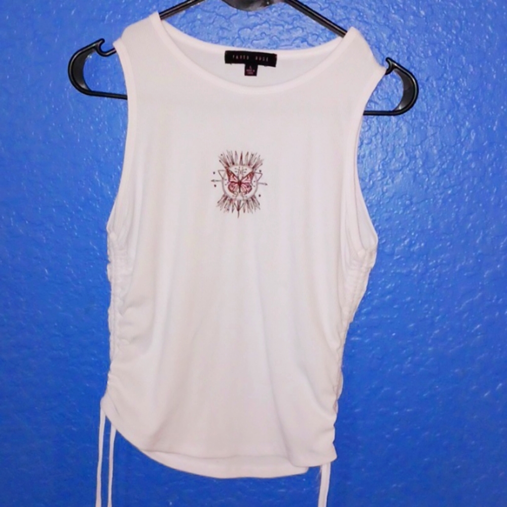 White tank with butterfly